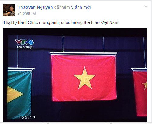 MC Thảo Vân: "Thật tự hào, chúc mừng anh. Chúc mừng thể thao Việt Nam".