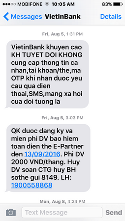 Khách hàng nên đăng ký sử dụng dịch vụ nhận tin nhắn báo biến động số dư tài khoản, giao dịch thẻ (BSMS).