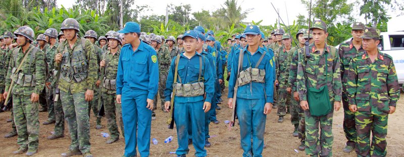  Các lực lượng tham gia diễn tập. Theo BCĐ, diễn tập đã thể hiện đúng kịch bản, an toàn về người và trang thiết bị.