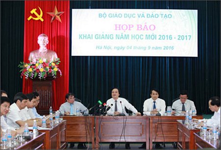 Họp báo về Khai giảng Năm học mới 2016-2017 do Bộ GD-ĐT tổ chức chiều 4/9