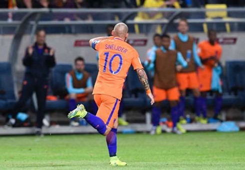 Bàn thắng duy nhất của Sneijder không đủ để Hà Lan thắng trận. (Ảnh: Getty). 