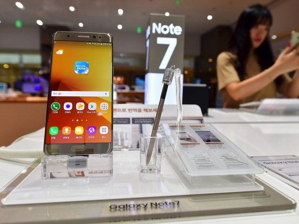 Mẫu điện thoại Galaxy Note 7. (Nguồn: AFP/TTXVN)