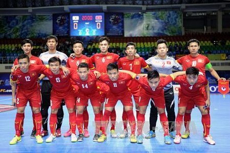 Đội tuyển Futsal Việt Nam. Ảnh: Quang Thắng/TTXVN phát