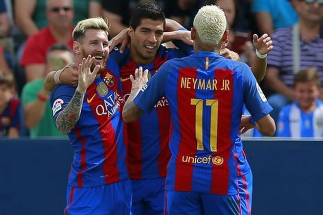 Messi-Neymar-Suarez lại mang chiến thắng về cho Barcelona. (Nguồn: Getty Images)