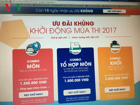 Trung tâm luyện thi giảm giá ưu đãi cho học sinh