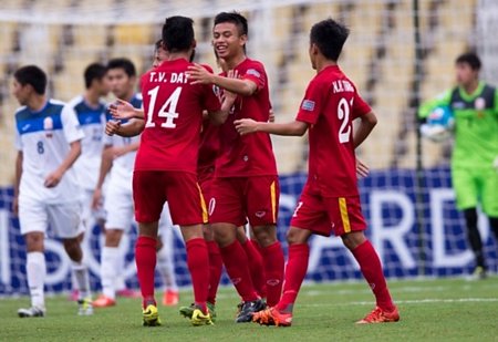 U16 Việt Nam đã đánh bại U16 Kyrgyzstan để vào tứ kết. (Nguồn: AFC)