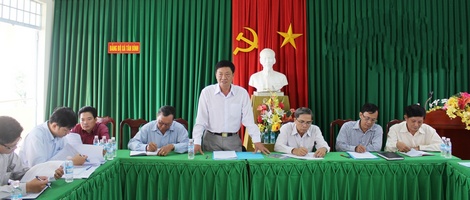 Đoàn giám sát làm việc tại xã Tân Bình.