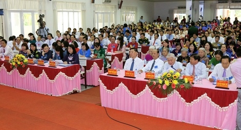 Toàn cảnh Đại hội Đại biểu Phụ nữ tỉnh Vĩnh Long nhiệm kỳ 2016- 2021.