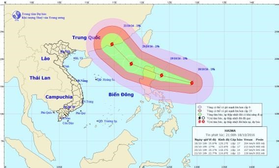 Đường đi của cơn bão. (Nguồn: nchmf.gov.vn)