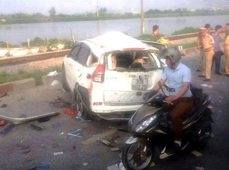 Hiện trường vụ tai nạn giao thông.
