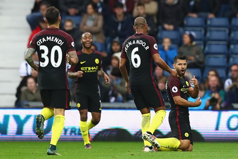 Man City có chiến thắng ấn tượng trên sân của West Brom. (Ảnh: Getty). 