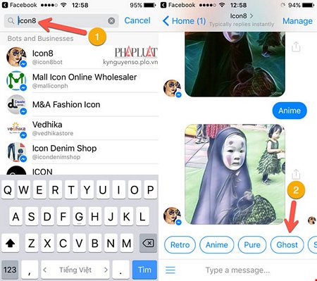 Thêm chatbot icon8 vào Messenger. Ảnh: MINH HOÀNG