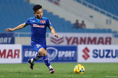 Đinh Thanh Trung vẫn là chân sút phạt tốt nhất đội tuyển. Trong tám lần dứt điểm, anh có bảy cú sút trúng đích, ghi năm bàn thắng. (Ảnh: Minh Chiến/Vietnam+)