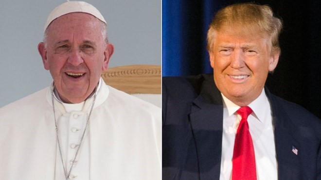 Giáo hoàng Francis (trái) và Tổng thống đắc cử Mỹ Donald Trump. (Nguồn: ABC News)