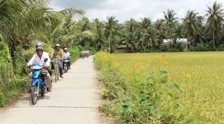 Một góc tuyến đường CCB tự quản ở ấp An Bình.