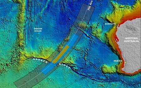 Hình ảnh khu vực tìm kiếm chiếc máy bay MH370. Ảnh: AP