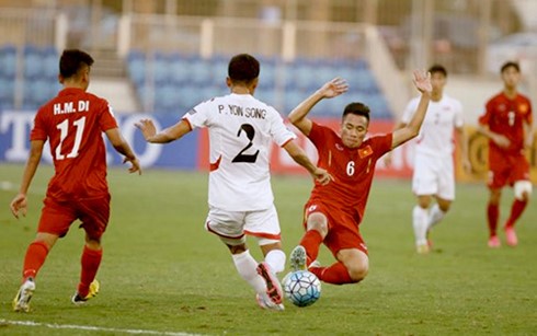 U19 Việt Nam (áo đỏ) tạo nên mốc son lịch sử cho bóng đá Việt Nam (Ảnh: AFC).
