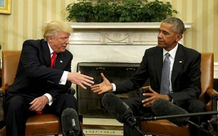 Dù không mấy thiện cảm với ông Trump (trái), Tổng thống Obama vẫn đánh giá cao những gì ông Trump đã đạt được trong cuộc bầu cử Tổng thống vừa qua. Ảnh: Reuters