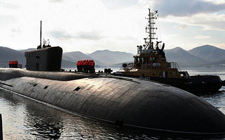 Tàu ngầm hạt nhân Vladimir Monomakh của Nga. Ảnh: Sputnik.