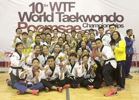 Đội tuyển Taekwondo Việt Nam tại Giải Vô địch quyền Taekwondo thế giới lần thứ 10- 2016. Ảnh: BTC giải.