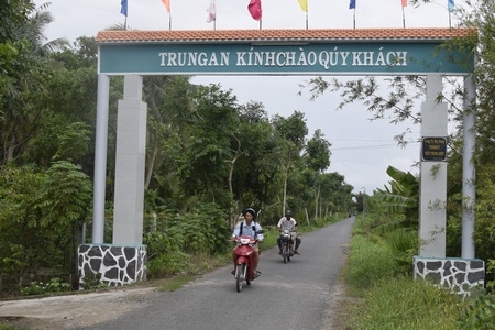 Hạ tầng giao thông xã Trung An phát triển tốt.