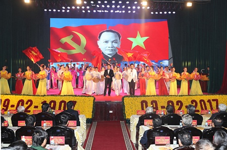 Chương trình nghệ thuật chào mừng lễ kỷ niệm. Ảnh: TTXVN