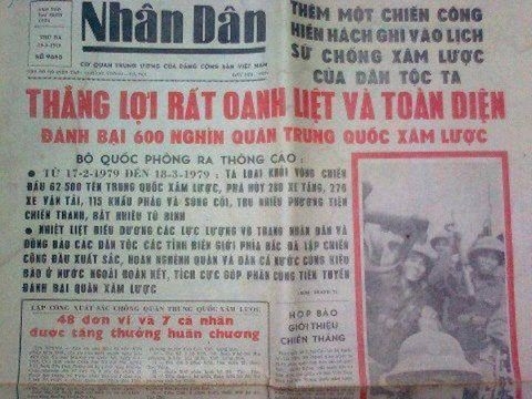 Thông tin về cuộc chiến chống quân xâm lược Trung Quốc trên báo Nhân Dân