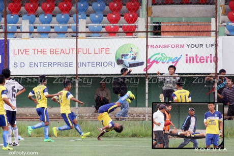 Peter Biaksangzuala sau khi nhảy santo ăn mừng trong trận đấu giữa Bethlehem Vengthlang và Chanmari West FC thuộc giải VĐQG Ấn Độ đã tử nạn. Do tiếp đất không tốt nên Peter bị gãy cổ và từ trần.