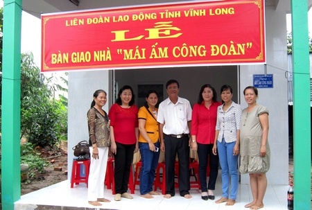 Một trong 91 nhà “Mái ấm Công đoàn” hỗ trợ đoàn viên khó khăn năm 2016.