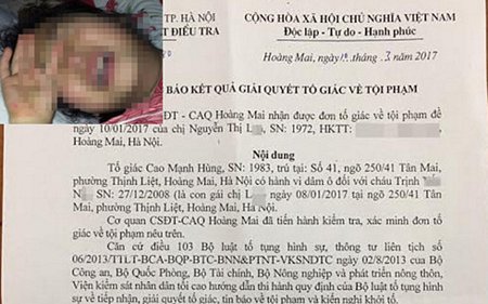 Thông báo gia hạn điều tra của Cơ quan CSĐT công an quận Hoàng Mai.