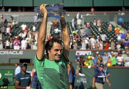 Federer lần thứ 5 đăng quang tại Indian Wells. (Nguồn: AP)