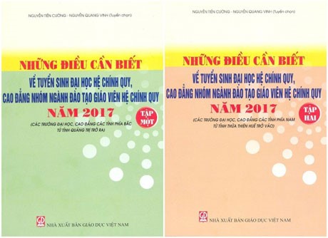 Bìa cuốn sách những điều cần biết về tuyển sinh đại học năm 2017. Ảnh: Vietnamnet