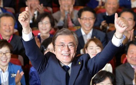 Ứng viên Moon Jae-in giành chiến thắng áp đảo trong cuộc bầu cử Tổng thống Hàn Quốc. Ảnh: Getty.