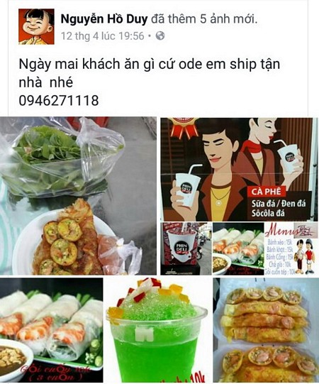 Nhiều trang bán thức ăn đăng hình ảnh rất hấp dẫn, bắt mắt. 