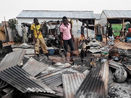 Hiện trường một vụ đánh bom do Boko Haram tiến hành ở Maiduguri, Đông Bắc Nigeria. (Nguồn: AFP/TTXVN)