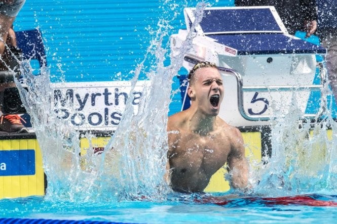 Caeleb Dressel đã có đêm lịch sử tại Giiar bơi lội vô địch thế giới. Ảnh: FINA