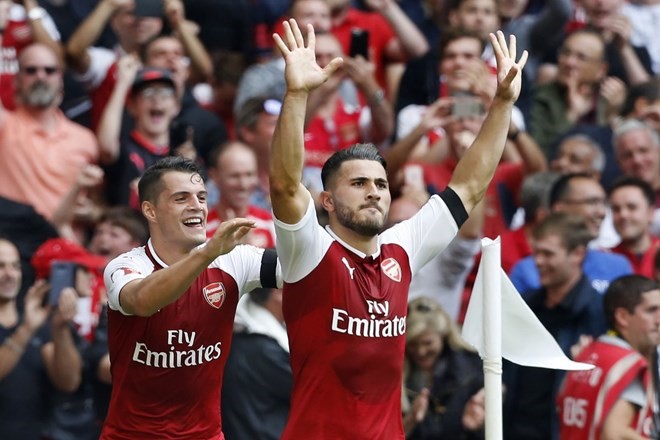 Kolasinac góp công lớn để giúp Arsenal giành Siêu cúp Anh 2017. (Nguồn: Daily Mail)