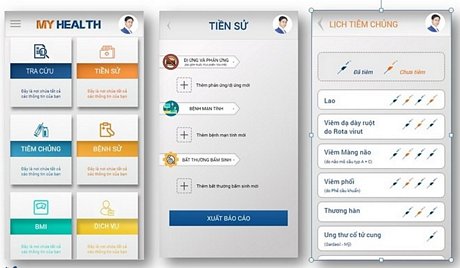 Giao diện của ứng dụng My Health.