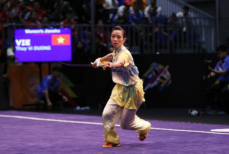 Thúy Vi hoàn tất hat-trick HC vàng ở SEA Games. Ảnh: Đức Đồng