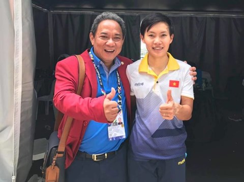 Nguyễn Thị Thật đoạt HCV đầu tiên cho xe đạp Việt Nam tại SEA Games 29 (ảnh V.A)