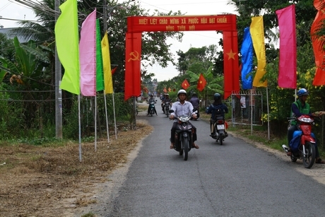 Xã Phước Hậu trong ngày đón bằng công nhận xã NTM.