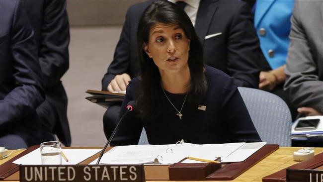 Đại sứ Mỹ tại Liên hợp quốc Nikki Haley. (Ảnh: PressTV)