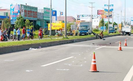 Hiện trường vụ tai nạn giao thông. 