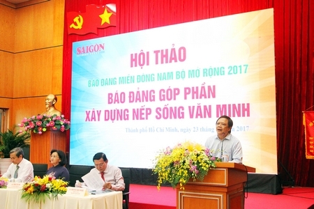 Ông Phạm Hoàng Khải- Tổng Biên tập Báo Vĩnh Long: Báo Đảng địa phương đã tuyên truyền sâu đậm phong trào hành động cách mạng làm chuyển biến xã hội nông thôn, nhất là vùng sâu, vùng xa, vùng căn cứ cách mạng.