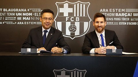 Messi chính thức gia hạn hợp đồng với Barcelona