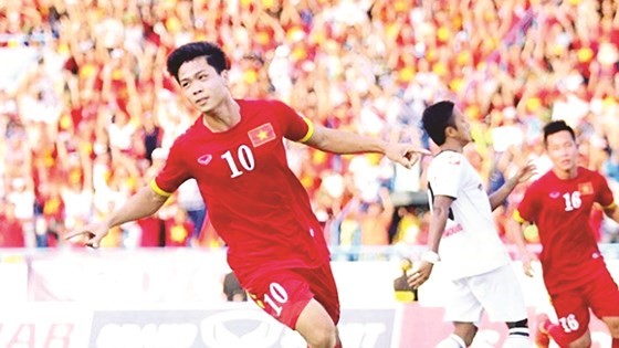 Công Phượng trong màu áo đội tuyển U.22 Việt Nam tại SEA Games 29 Ảnh: NHẬT ANH