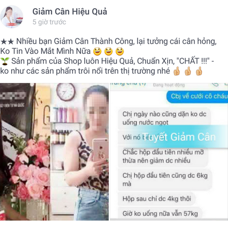 Một quảng cáo giảm cân có cánh trên mạng.