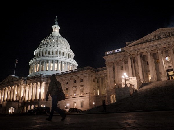 Quang cảnh tòa nhà Quốc hội Mỹ tại Washington, DC ngày 20/1. (Nguồn: UPI-YONHAP/TTXVN)