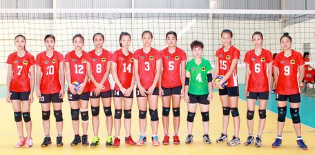 Đội nữ VTV Bình Điền Long An trong chuyến tập huấn vào tháng 2/2018 tại Vĩnh Long.