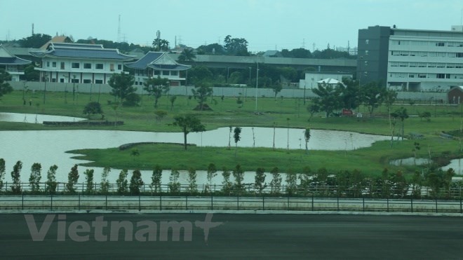 Đường đua có địa hình dài 3,1km với những chướng ngại vật tự nhiên. (Ảnh: Đỗ Quyên/Vietnam+)